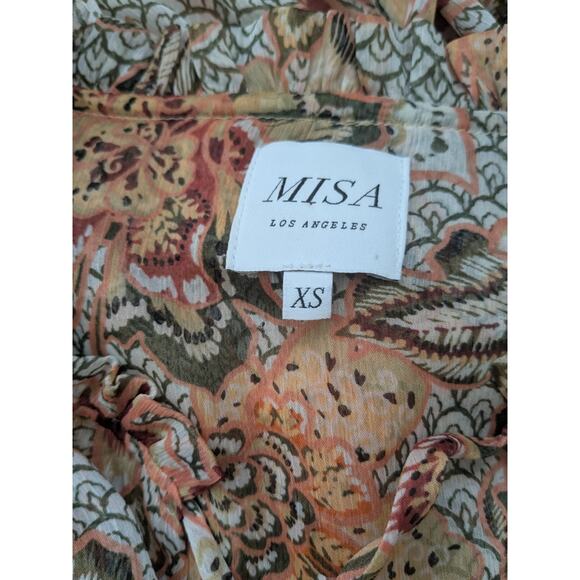 MISA Los Angeles Sz XS Floral Ruffle Flounce Mini Dress - Picture 8 of 9